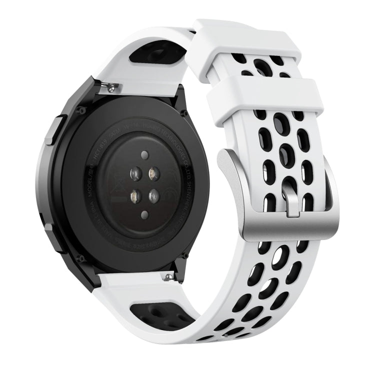 Two Color Round Hole Silicone Watch Band, For Huawei Watch GT 2e