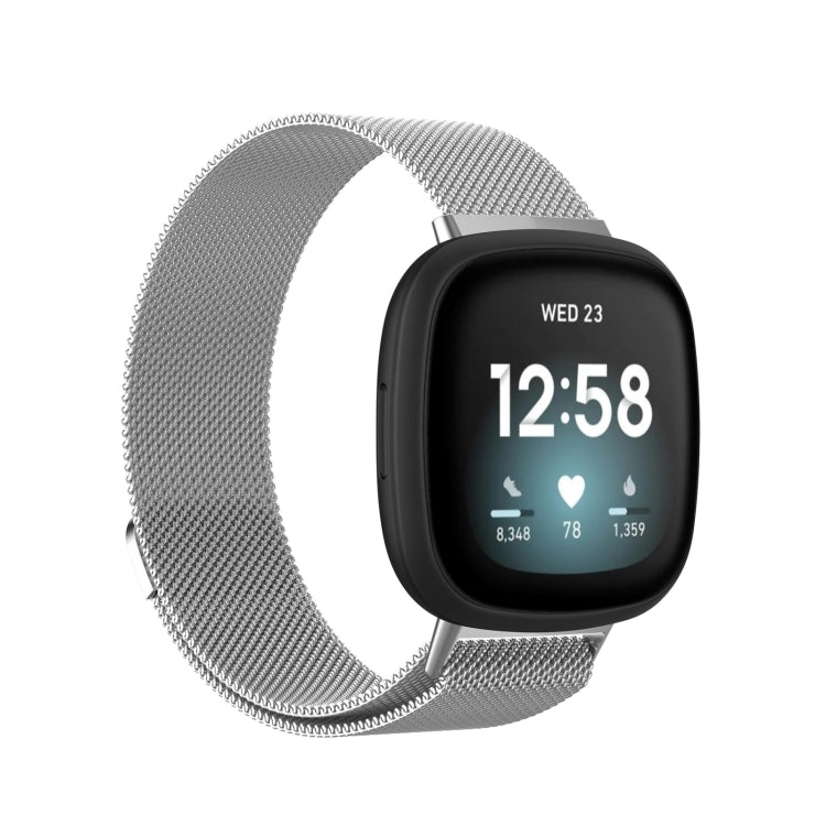 Milanese Magnetic Metal Weave Watchband, For Fitbit Versa 4 / 3