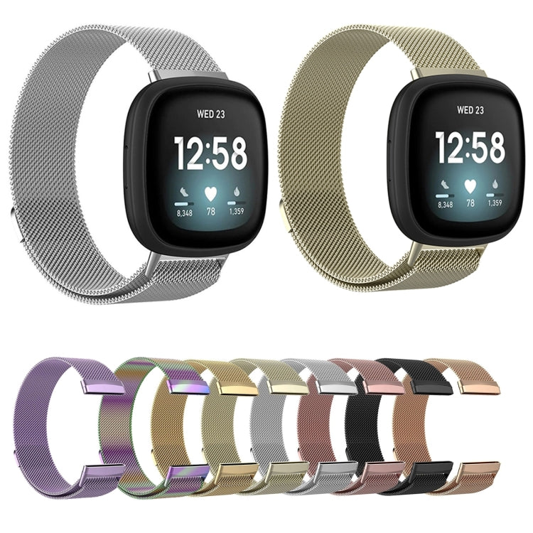 Milanese Magnetic Metal Weave Watchband, For Fitbit Versa 4 / 3