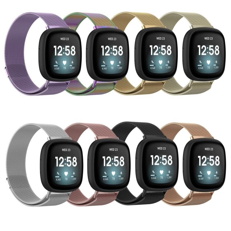 Milanese Magnetic Metal Weave Watchband, For Fitbit Versa 4 / 3
