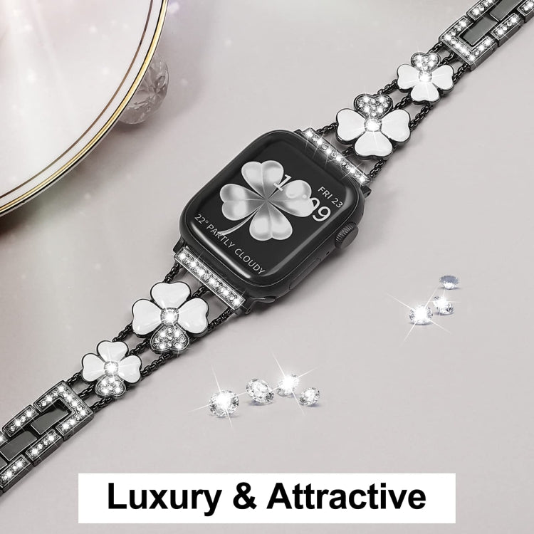 Petal Metal Diamond Watch Band, For Apple Watch Ultra 49mm, For Apple Watch SE 2023 44mm, For Apple Watch 8 41mm, For Apple Watch 8 45mm