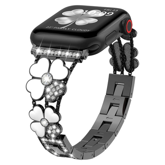 Petal Metal Diamond Watch Band, For Apple Watch SE 2023 44mm, For Apple Watch Ultra 49mm, For Apple Watch 8 41mm, For Apple Watch 8 45mm, For Apple Watch 7 41mm, For Apple Watch 7 45mm, For Apple Watch SE 2023 40mm, For Apple Watch SE 2022 40mm        ...