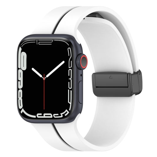Two Color Folding Buckle Silicone Watch Band, For Apple Watch 5 40mm, For Apple Watch SE 2023 40mm, For Apple Watch 5 44mm, For Apple Watch 4 40mm