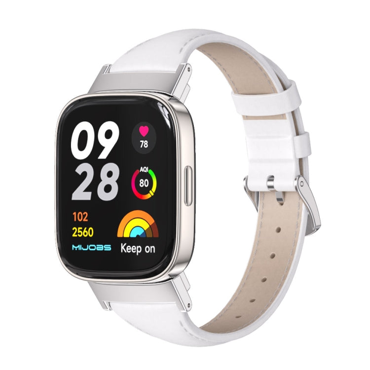 Mijobs Genuine Leather Slim Watch Band, For Redmi Watch 3
