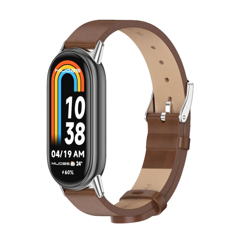 Mijobs Microfiber PU Leather Watch Band, For Xiaomi Smart Band 10 / 9 / 8