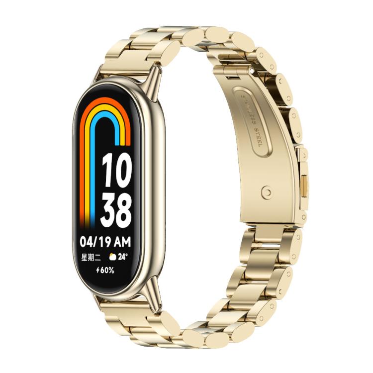 Mijobs Three Bead Stainless Steel Watch Band, For Xiaomi Smart Band 10 / 9 / 8