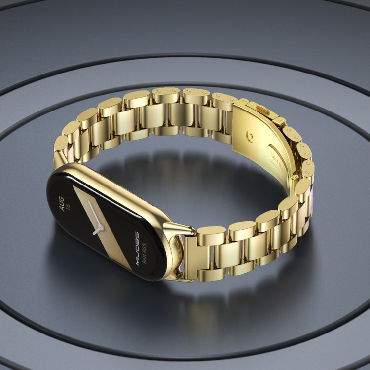 Mijobs Three Bead Stainless Steel Watch Band, For Xiaomi Smart Band 10 / 9 / 8