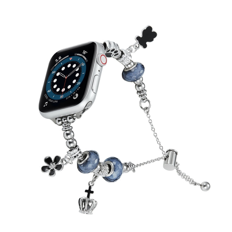Bead Bracelet Metal Watch Band, For Apple Watch Series 10 46mm, For Apple Watch Series 10 42mm, For Apple Watch SE 2023 44mm, For Apple Watch SE 2023 40mm, For Apple Watch Ultra 2 49mm, For Apple Watch 9 45mm, For Apple Watch 9 41mm                    ...
