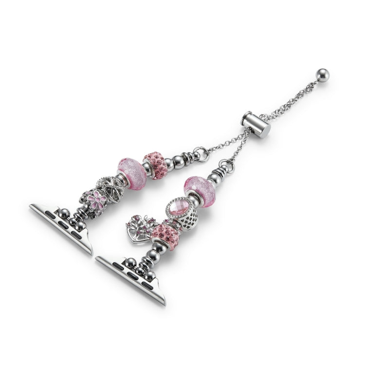 Bead Bracelet Metal Watch Band, For Apple Watch Series 10 46mm, For Apple Watch Series 10 42mm, For Apple Watch SE 2023 44mm, For Apple Watch SE 2023 40mm, For Apple Watch Ultra 2 49mm, For Apple Watch 9 45mm, For Apple Watch 9 41mm                    ...