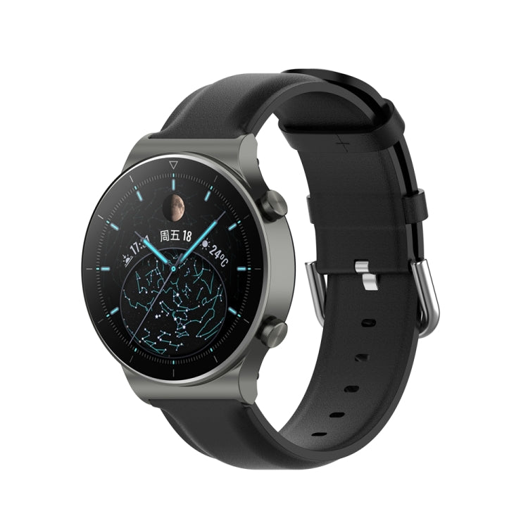 Round Tail Leather Watch Band, For Huawei Watch 4 / Watch 4 Pro