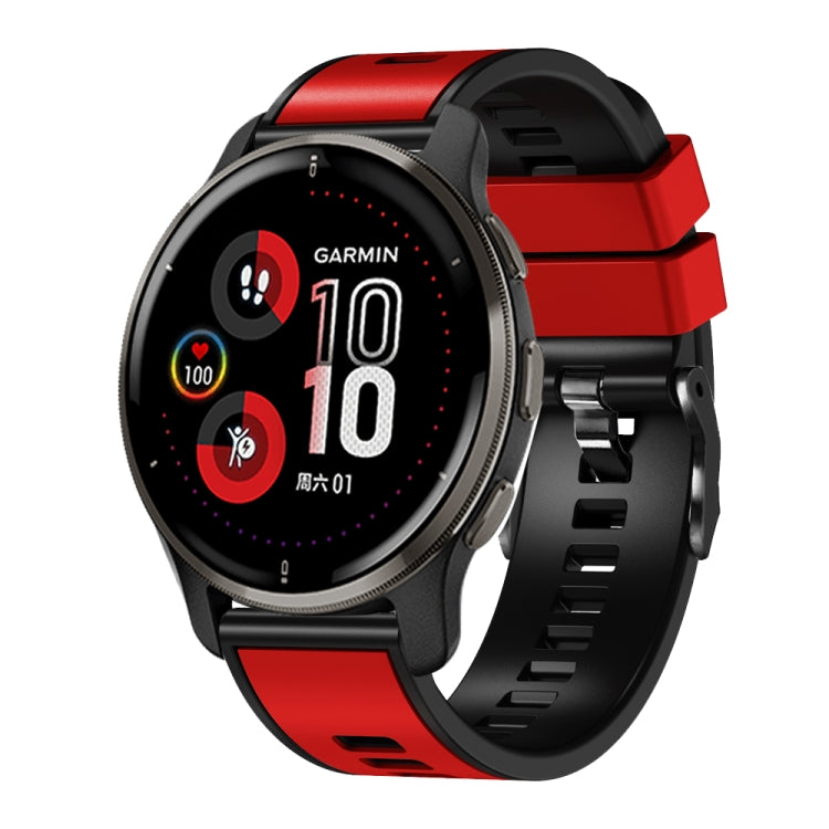 18mm Weave Two-Color Silicone Watch Band, For Garmin Forerunner 265S / 255S / Venu 2S