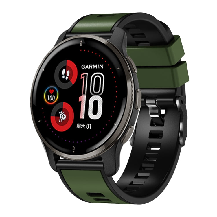 18mm Weave Two-Color Silicone Watch Band, For Garmin Forerunner 265S / 255S / Venu 2S