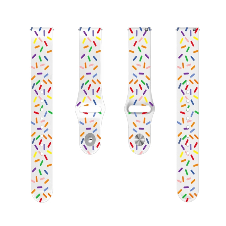 20mm Sports Rainbow Dots Silicone Watch Band, For Garmin Venu / SQ / SQ2 / Venu 2 Plus