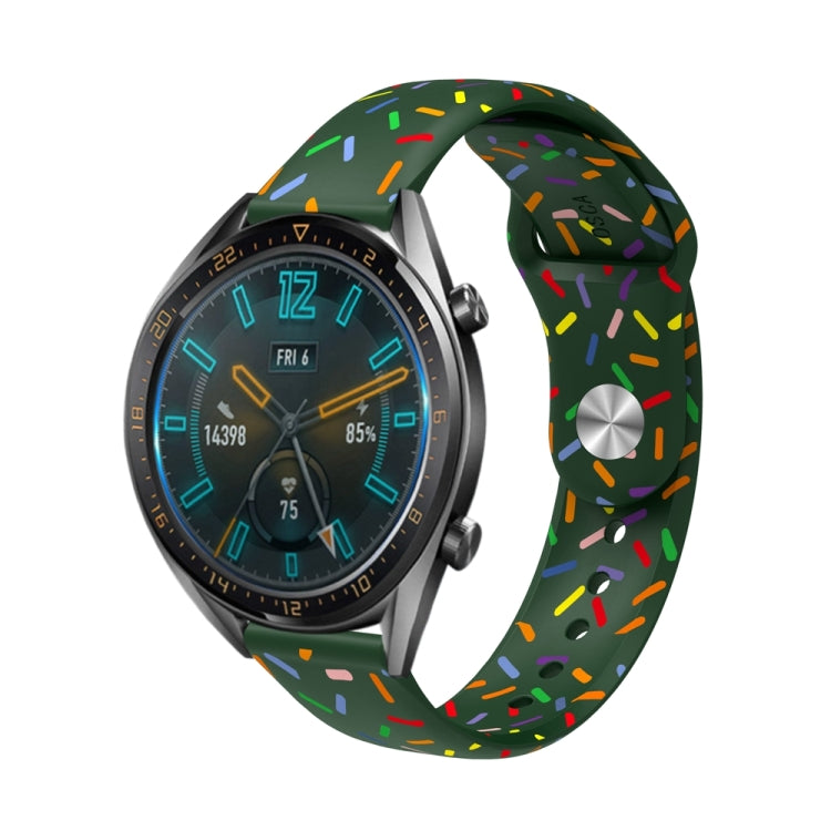 20mm Sports Rainbow Dots Silicone Watch Band, For Garmin Venu / SQ / SQ2 / Venu 2 Plus