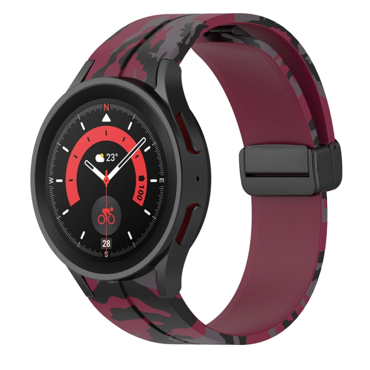 Magnetic Clasp Camouflage Silicone Watch Band, For Samsung Galaxy Watch5 / 5 Pro / Watch 4 / 4 Classic