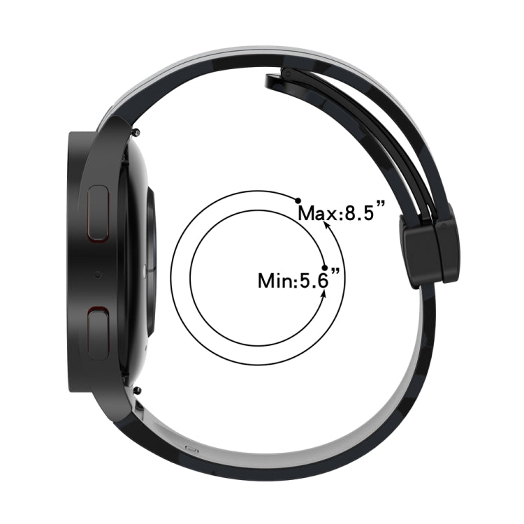 Magnetic Clasp Camouflage Silicone Watch Band, For Samsung Galaxy Watch5 / 5 Pro / Watch 4 / 4 Classic