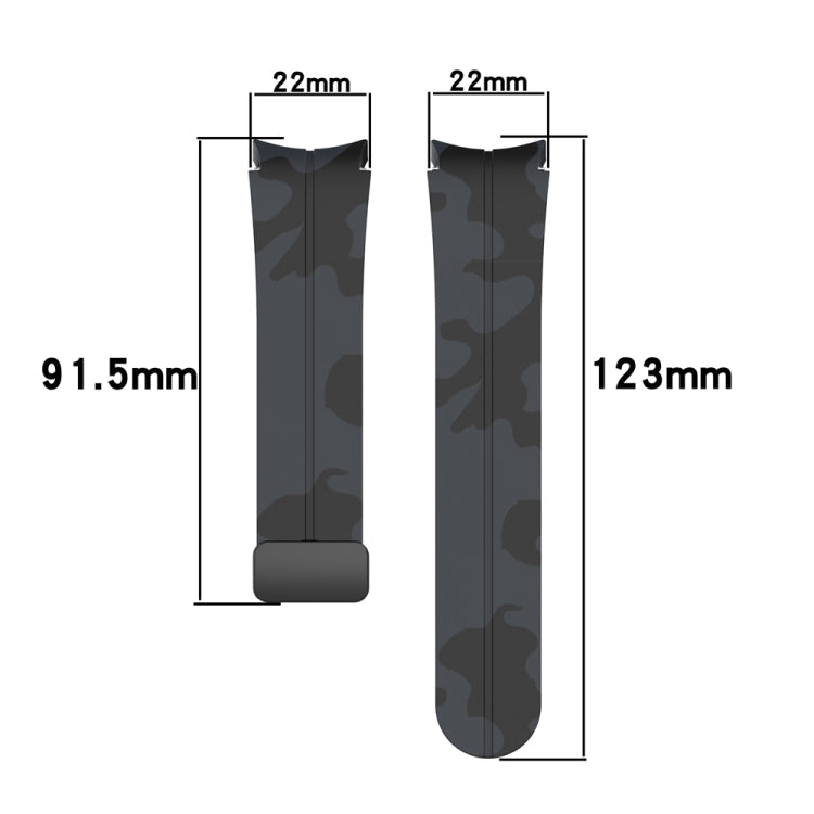 Magnetic Clasp Camouflage Silicone Watch Band, For Samsung Galaxy Watch5 / 5 Pro / Watch 4 / 4 Classic