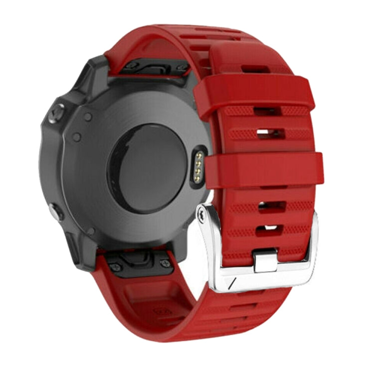 Screw Silver Steel Buckle Silicone Watch Band, For Garmin Forerunner 965 / 955 / 945 / 935, For Garmin Tactix 7 Pro / Fenix 7X / 6X Pro
