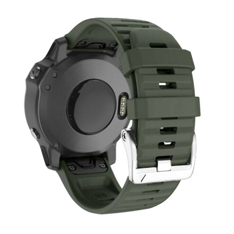 Screw Silver Steel Buckle Silicone Watch Band, For Garmin Forerunner 965 / 955 / 945 / 935, For Garmin Tactix 7 Pro / Fenix 7X / 6X Pro