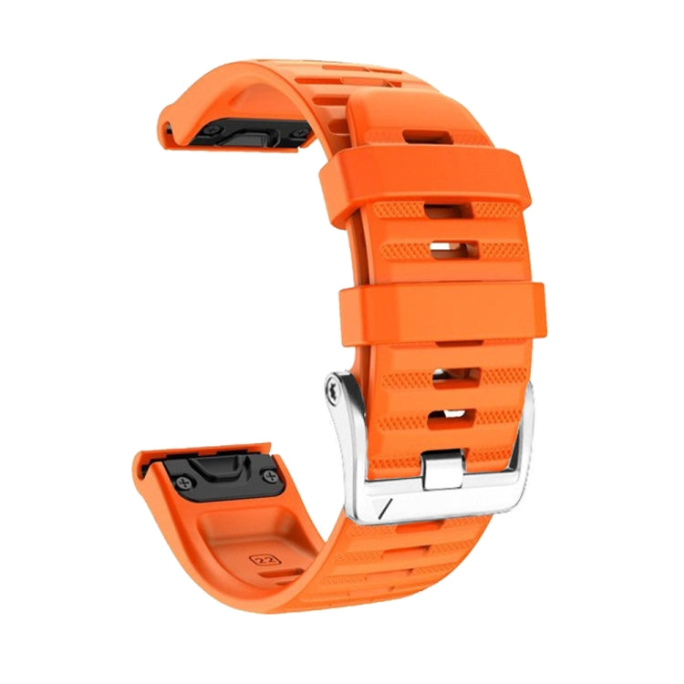 Screw Silver Steel Buckle Silicone Watch Band, For Garmin Forerunner 965 / 955 / 945 / 935, For Garmin Tactix 7 Pro / Fenix 7X / 6X Pro