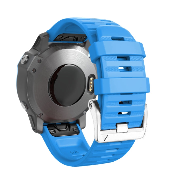 Screw Silver Steel Buckle Silicone Watch Band, For Garmin Forerunner 965 / 955 / 945 / 935, For Garmin Tactix 7 Pro / Fenix 7X / 6X Pro