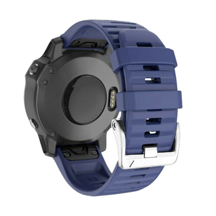 Screw Silver Steel Buckle Silicone Watch Band, For Garmin Forerunner 965 / 955 / 945 / 935, For Garmin Tactix 7 Pro / Fenix 7X / 6X Pro