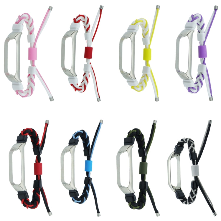 Silicone Bean Braided Cord Nylon Watch Band, For Xiaomi Mi Band 8, For Xiaomi Mi Band 7, For Xiaomi Mi Band 6 / 5, For Xiaomi Mi Band 4 / 3