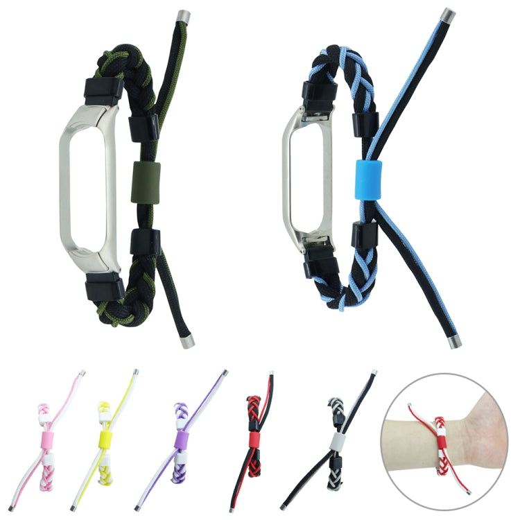 Silicone Bean Braided Cord Nylon Watch Band, For Xiaomi Mi Band 8, For Xiaomi Mi Band 7, For Xiaomi Mi Band 6 / 5, For Xiaomi Mi Band 4 / 3