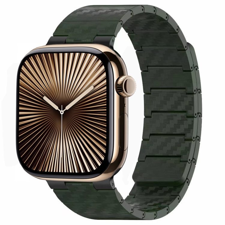 Carbon Fiber Magnetic Loop Watch Band, For Apple Watch Series 10 46mm, For Apple Watch Series 10 42mm, For Apple Watch SE 2023 44mm, For Apple Watch SE 2023 40mm, For Apple Watch Ultra 2 49mm, For Apple Watch Series 9 45mm, For Apple Watch Series 9 41m...