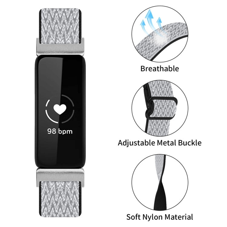 Buckle Wave Braided Nylon Watch Band, For Fitbit Inspire 3