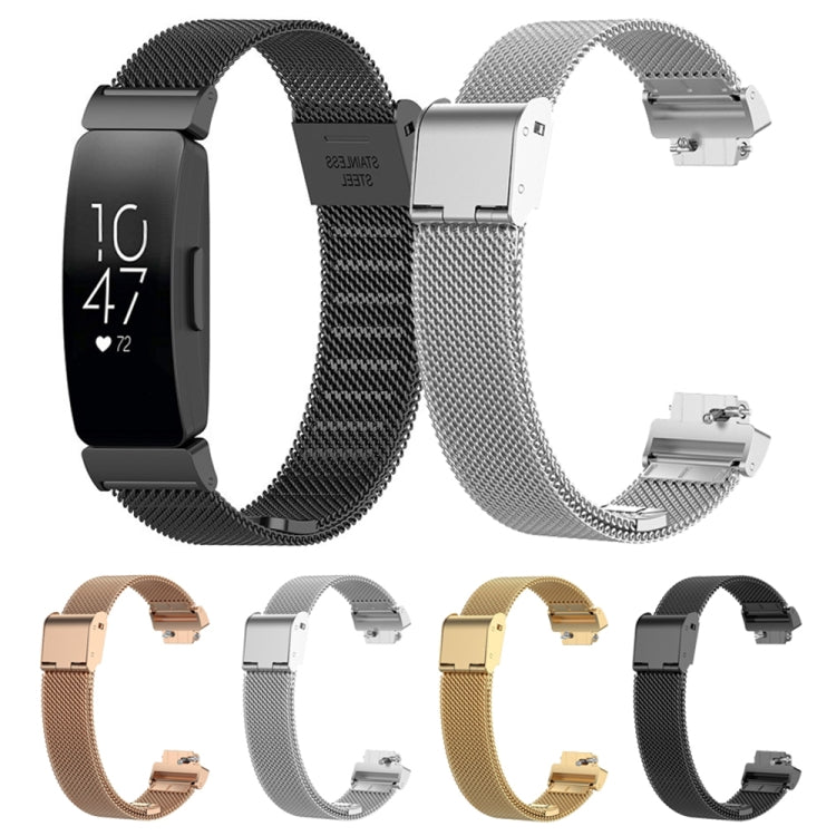 Buckle Fine Mesh Stainless Ssteel Watch Band, For Fitbit Inspire 3