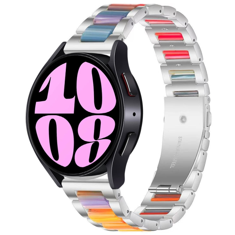 Three Bead Resin Metal Watch Band, For Samsung Galaxy Watch 6 / 6 Classic