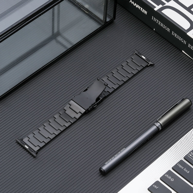 Safety Buckle Titanium Steel Watch Band, For Apple Watch Ultra 49mm, For Apple Watch SE 2023 44mm, For Apple Watch SE 2023 40mm, For Apple Watch Ultra 2 49mm, For Apple Watch SE 2022 40mm, For Apple Watch Series 9 45mm, For Apple Watch SE 2022 44mm    ...