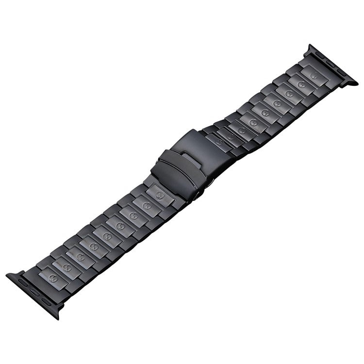 Safety Buckle Titanium Steel Watch Band, For Apple Watch Series 5 44mm, For Apple Watch Series 5 40mm, For Apple Watch Series 4 44mm, For Apple Watch Series 4 40mm, For Apple Watch 42mm, For Apple Watch 38mm, For Apple Watch Series 3 38mm              ...