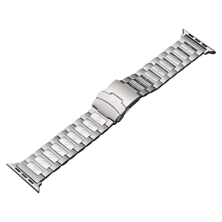 Safety Buckle Titanium Steel Watch Band, For Apple Watch Series 5 44mm, For Apple Watch Series 5 40mm, For Apple Watch Series 4 44mm, For Apple Watch Series 4 40mm, For Apple Watch 42mm, For Apple Watch 38mm, For Apple Watch Series 3 38mm              ...