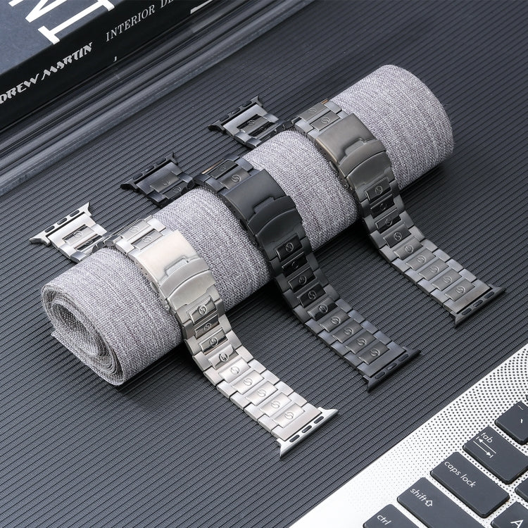 Safety Buckle Titanium Steel Watch Band, For Apple Watch Series 5 44mm, For Apple Watch Series 5 40mm, For Apple Watch Series 4 44mm, For Apple Watch Series 4 40mm, For Apple Watch 42mm, For Apple Watch 38mm, For Apple Watch Series 3 38mm              ...
