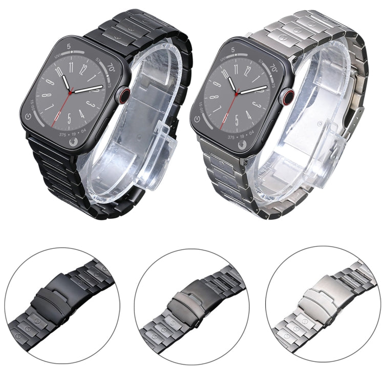 Safety Buckle Titanium Steel Watch Band, For Apple Watch Series 5 44mm, For Apple Watch Series 5 40mm, For Apple Watch Series 4 44mm, For Apple Watch Series 4 40mm, For Apple Watch 42mm, For Apple Watch 38mm, For Apple Watch Series 3 38mm              ...