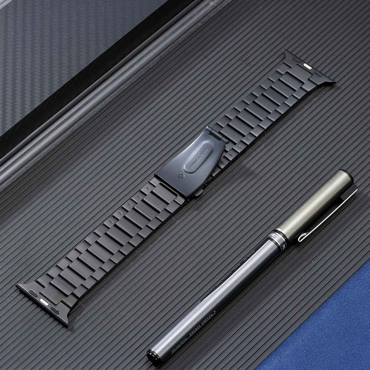 Flat Buckle Stainless Steel Watch Band, For Apple Watch Ultra 49mm, For Apple Watch SE 2023 44mm, For Apple Watch SE 2023 40mm, For Apple Watch Ultra 2 49mm, For Apple Watch Series 9 45mm, For Apple Watch SE 2022 40mm, For Apple Watch Series 9 41mm    ...