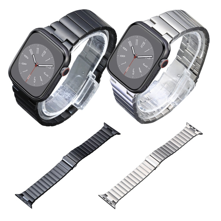 Flat Buckle Stainless Steel Watch Band, For Apple Watch Ultra 49mm, For Apple Watch SE 2023 44mm, For Apple Watch SE 2023 40mm, For Apple Watch Ultra 2 49mm, For Apple Watch Series 9 45mm, For Apple Watch SE 2022 40mm, For Apple Watch Series 9 41mm    ...