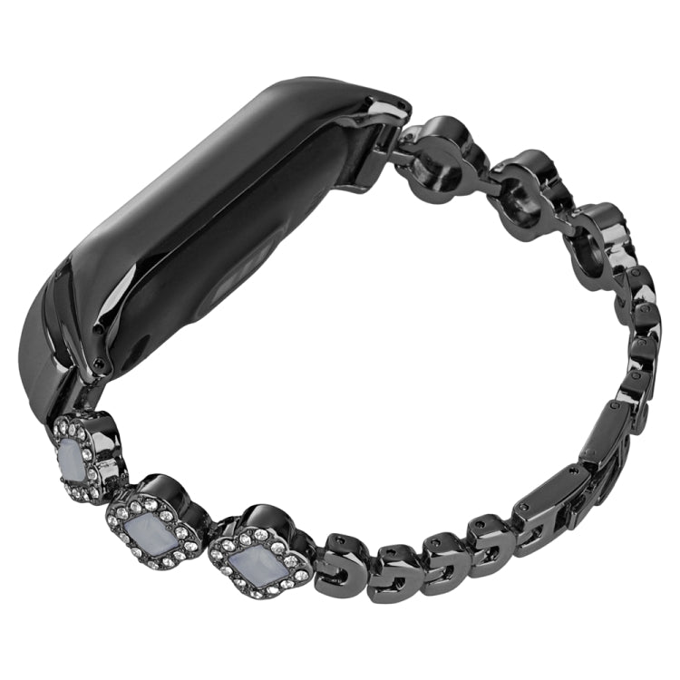 Four-leaf Clover Diamond Metal Watch Band, For Xiaomi Mi Band 8, For Xiaomi Mi Band 7, For Xiaomi Mi Band 6 / 5