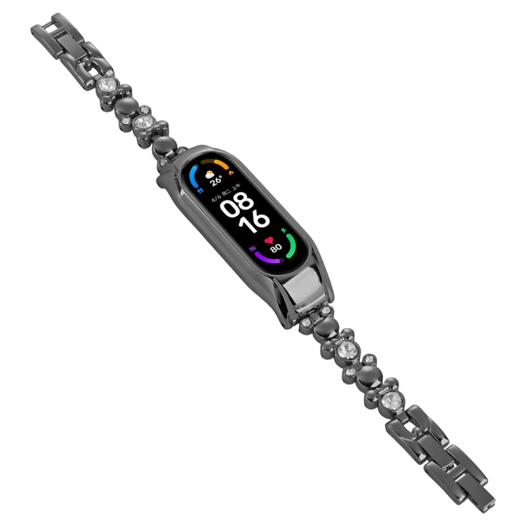 Cute Bear Diamond Metal Watch Band, For Xiaomi Mi Band 8, For Xiaomi Mi Band 7, For Xiaomi Mi Band 6 / 5