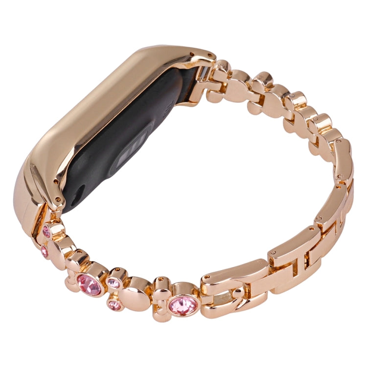 Cute Bear Diamond Metal Watch Band, For Xiaomi Mi Band 8, For Xiaomi Mi Band 7, For Xiaomi Mi Band 6 / 5