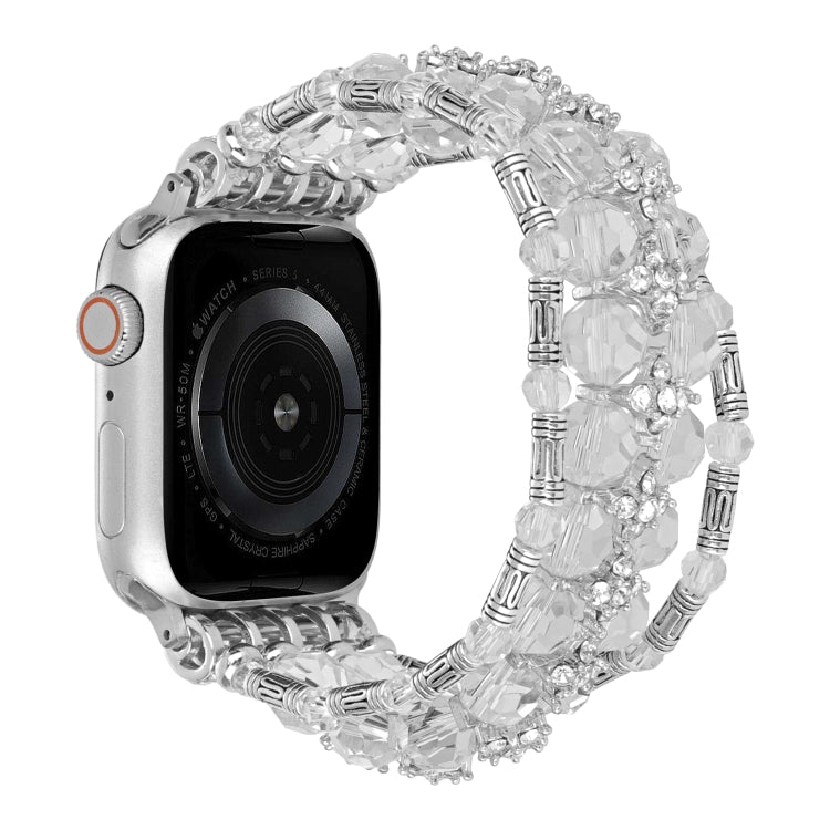 Beaded Diamond Bracelet Watch Band, For Apple Watch SE 2023 44mm, For Apple Watch SE 2023 40mm, For Apple Watch Ultra 2 49mm, For Apple Watch Series 9 45mm, For Apple Watch Series 9 41mm, For Apple Watch Ultra 49mm, For Apple Watch Series 8 41mm       ...