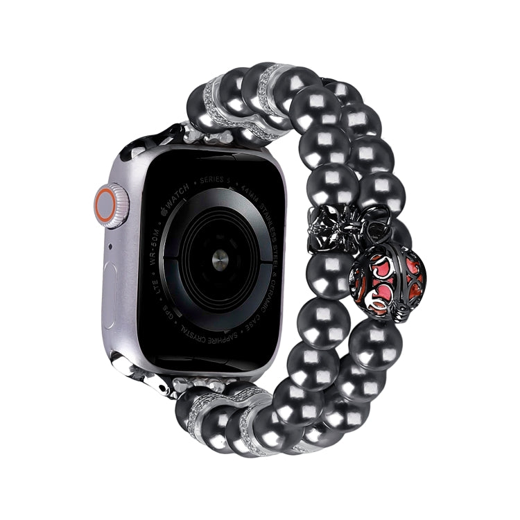 Beaded Dual Row Pearl Bracelet Watch Band, For Apple Watch SE 2023 44mm, For Apple Watch SE 2023 40mm, For Apple Watch Ultra 2 49mm, For Apple Watch Series 9 45mm, For Apple Watch Series 9 41mm, For Apple Watch Ultra 49mm, For Apple Watch Series 8 41mm...