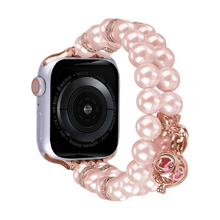 Beaded Dual Row Pearl Bracelet Watch Band, For Apple Watch SE 2023 44mm, For Apple Watch SE 2023 40mm, For Apple Watch Ultra 2 49mm, For Apple Watch Series 9 45mm, For Apple Watch Series 9 41mm, For Apple Watch Ultra 49mm, For Apple Watch Series 8 41mm...