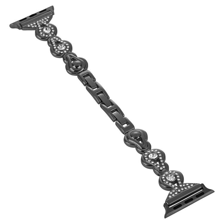 Gourd Diamond Metal Watch Band, For Apple Watch SE 2023 44mm, For Apple Watch SE 2023 40mm, For Apple Watch Ultra 2 49mm, For Apple Watch Series 9 45mm, For Apple Watch Series 9 41mm, For Apple Watch Ultra 49mm, For Apple Watch Series 8 41mm           ...