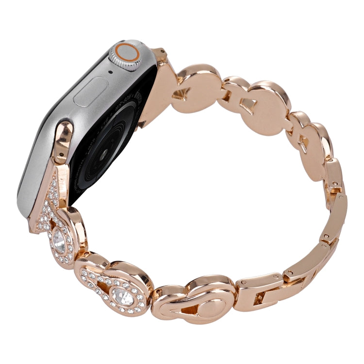 Gourd Diamond Metal Watch Band, For Apple Watch SE 2022 44mm, For Apple Watch Series 7 41mm, For Apple Watch Series 7 45mm, For Apple Watch SE 40mm, For Apple Watch SE 44mm, For Apple Watch 6 40mm, For Apple Watch Series 6 44mm                         ...