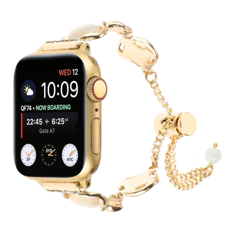 Shell Metal Chain Bracelet Watch Band, For Apple Watch SE 2023 44mm, For Apple Watch SE 2023 40mm, For Apple Watch Ultra 2 49mm, For Apple Watch Series 9 45mm, For Apple Watch Series 9 41mm, For Apple Watch Ultra 49mm, For Apple Watch Series 8 41mm    ...