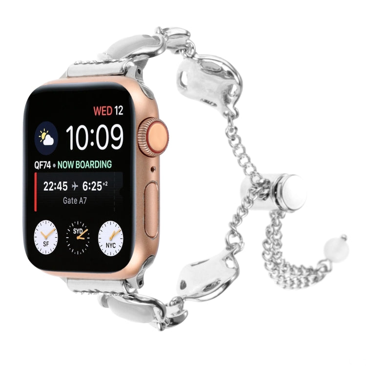 Shell Metal Chain Bracelet Watch Band, For Apple Watch SE 2023 44mm, For Apple Watch SE 2023 40mm, For Apple Watch Ultra 2 49mm, For Apple Watch Series 9 45mm, For Apple Watch Series 9 41mm, For Apple Watch Ultra 49mm, For Apple Watch Series 8 41mm    ...