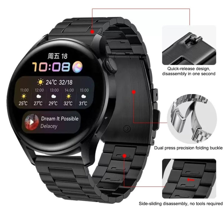 Three Strains Flat Buckle Titanium Steel Watch Band, For Huawei Watch GT4 / GT3 / GT2 46mm